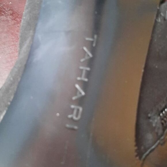 Tahari Black Open Toe Leather Sling Back Sandals Bootie Shoes Size 10. - Picture 9 of 10